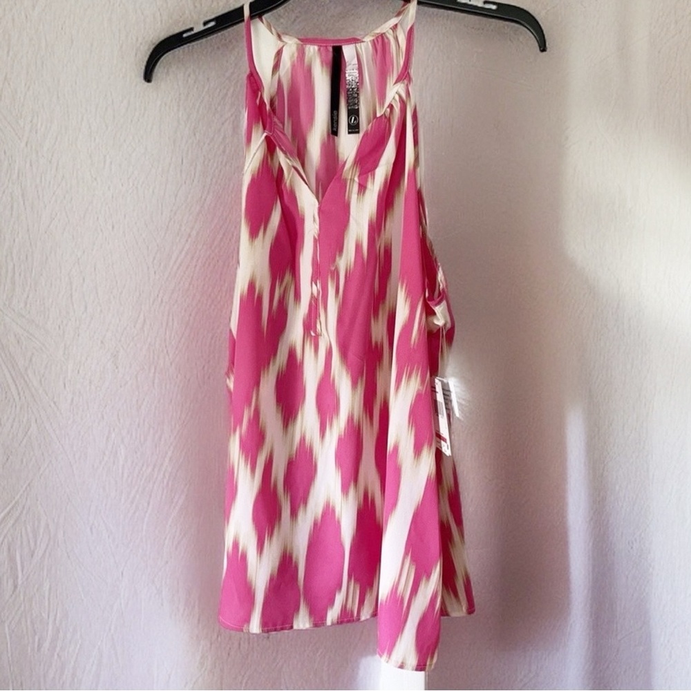 Kensie Bold Pink Sleeveless Top Size L New